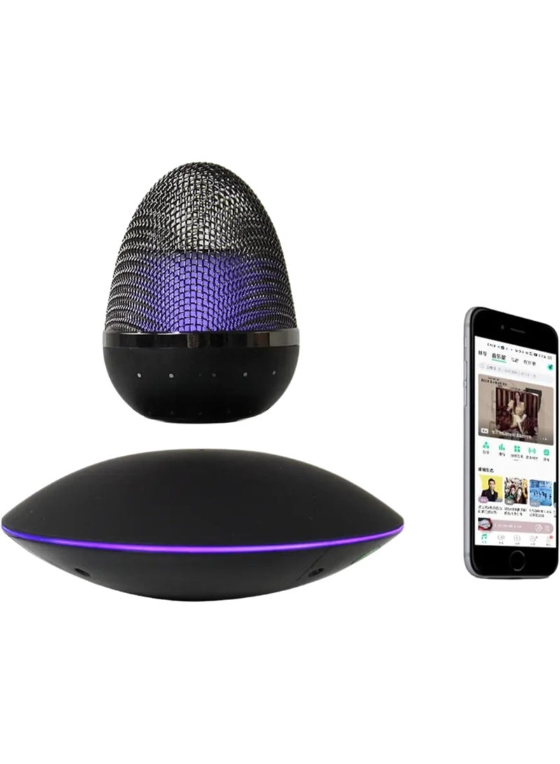 Magnetic Suspension Light Bulb with UFO Base, Levitating Wireless Speaker and RGB Light, Floating Design for Home Decor, Office Desk, Gifts – Colorful Levitating Display Lamp - Image 1