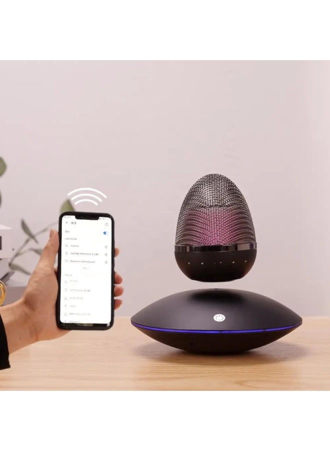 Magnetic Suspension Light Bulb with UFO Base, Levitating Wireless Speaker and RGB Light, Floating Design for Home Decor, Office Desk, Gifts – Colorful Levitating Display Lamp - Image 4