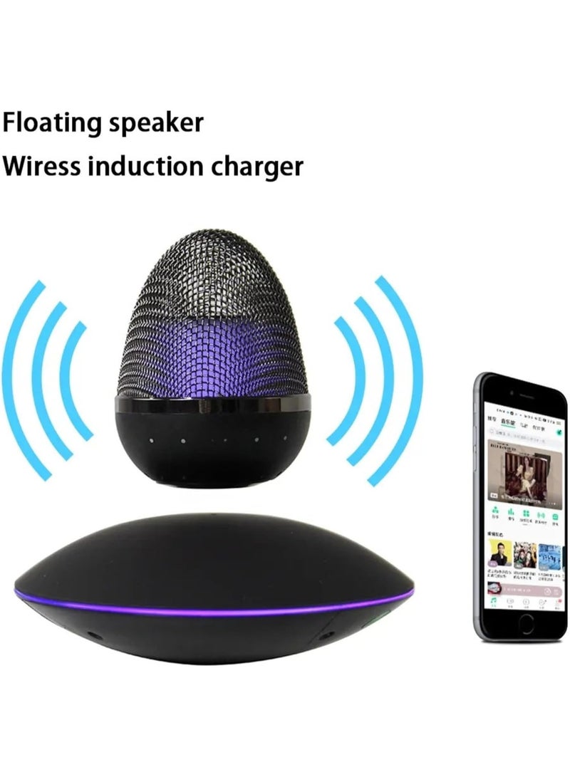 Magnetic Suspension Light Bulb with UFO Base, Levitating Wireless Speaker and RGB Light, Floating Design for Home Decor, Office Desk, Gifts – Colorful Levitating Display Lamp - Image 2