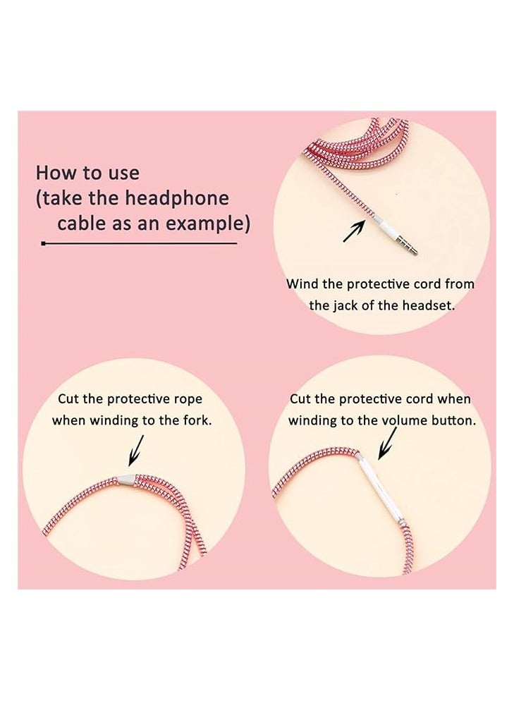 أكس سبرينج واقي كابل حلزوني Xspring، قطعتان لإصلاح الأسلاك المقاومة للحيوان بطول 1.6 متر، غطاء سلك لكابل الهاتف، كابل تاريخ USB، واقي سلك لسماعات الرأس، كابل حلزوني لتخفيف الضغط (ليزر أسود) - Image 2