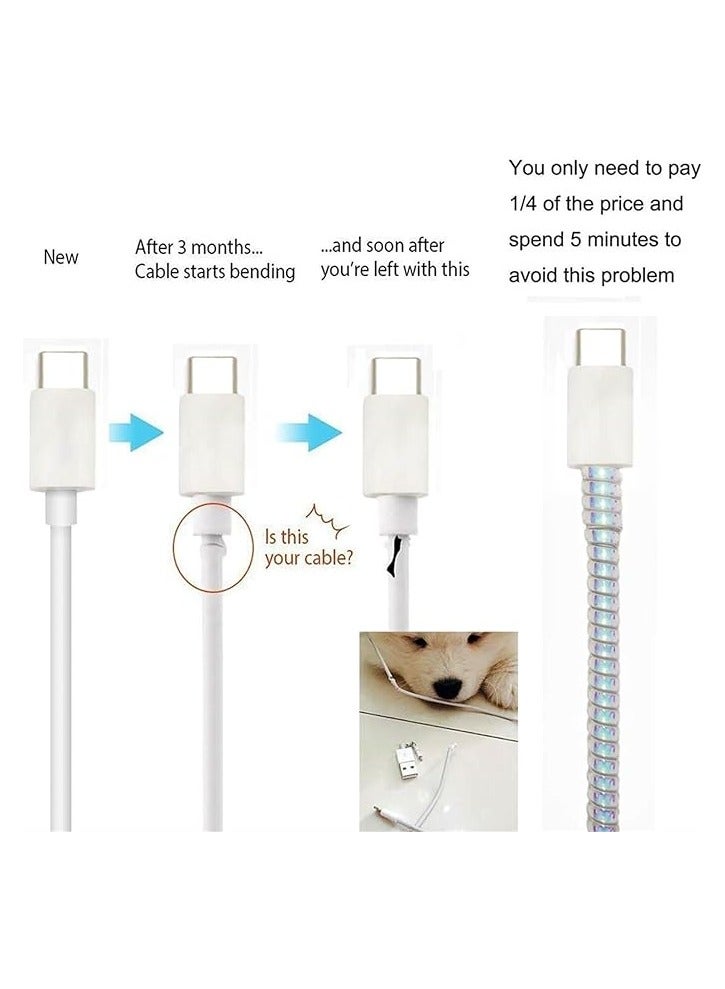 أكس سبرينج واقي كابل حلزوني Xspring، قطعتان لإصلاح الأسلاك المقاومة للحيوان بطول 1.6 متر، غطاء سلك لكابل الهاتف، كابل تاريخ USB، واقي سلك لسماعات الرأس، كابل حلزوني لتخفيف الضغط (ليزر أسود) - Image 3