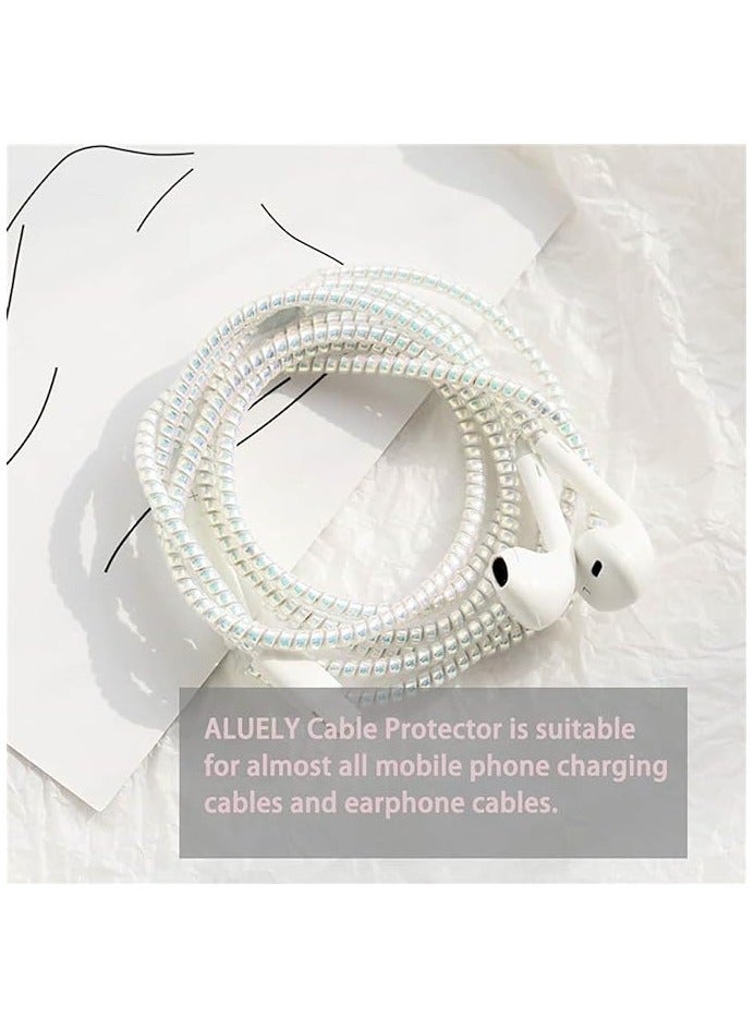 أكس سبرينج واقي كابل حلزوني Xspring، قطعتان لإصلاح الأسلاك المقاومة للحيوان بطول 1.6 متر، غطاء سلك لكابل الهاتف، كابل تاريخ USB، واقي سلك لسماعات الرأس، كابل حلزوني لتخفيف الضغط (ليزر أسود) - Image 4