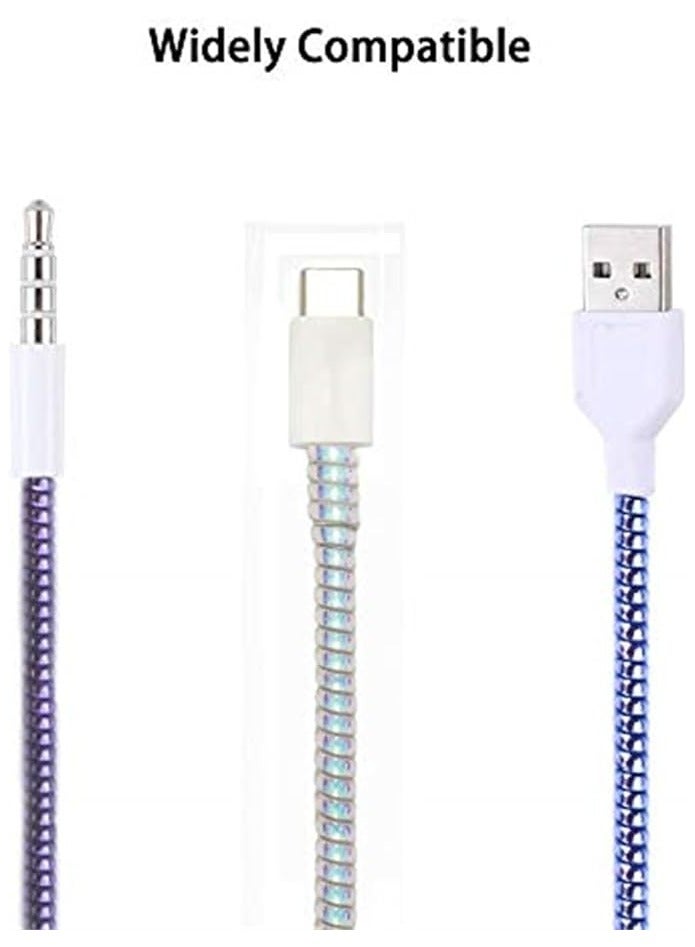 أكس سبرينج واقي كابل حلزوني Xspring، قطعتان لإصلاح الأسلاك المقاومة للحيوان بطول 1.6 متر، غطاء سلك لكابل الهاتف، كابل تاريخ USB، واقي سلك لسماعات الرأس، كابل حلزوني لتخفيف الضغط (ليزر أسود) - Image 5