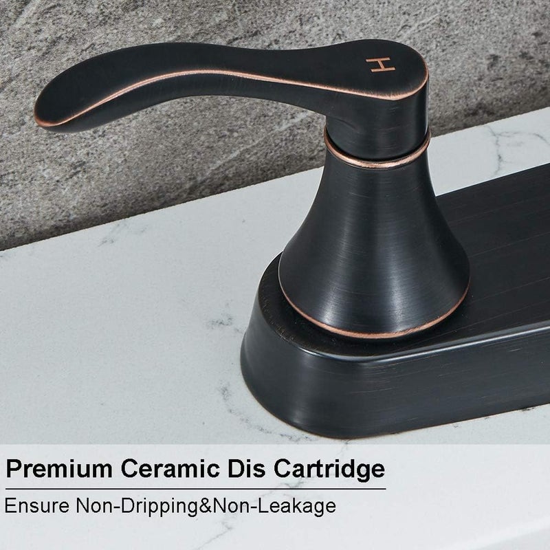VALISY 3 Hole or 4 Hole 2 Handle Kitchen Faucet with Side Sprayer, Commercial Lead-Free Oil Rubbed Bronze Kitchen Sink Faucets for Rv Sinks with High-Arc Spout & Side Sprayer, VADR0004H - Image 5