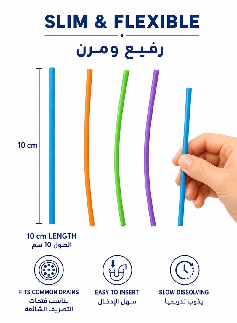 48PCS Drain Cleaner and Deodorizer Sticks, 4 Packs of 12, Slow Release Sink Drain Cleaning Sticks for Kitchen, Bathroom, Shower and Bathtub, Helps Control Odors and Buildup, Mixed Scents - Image 3