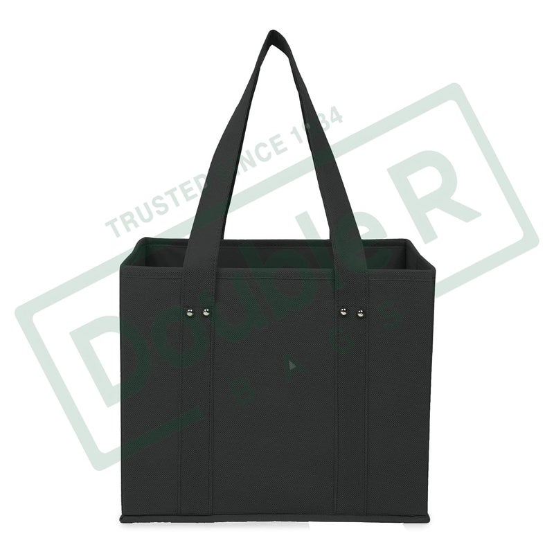 DOUBLE R BAGS DOUBLE R BAGS Reusable Grocery Shopping Bags Boxes Totes Foldable Heavy Duty Water Resistant Collapsible Storage Box Baskets Bins for Groceries Toys Clothes Books Stand Upright Pack of 1 Black  - Image 4