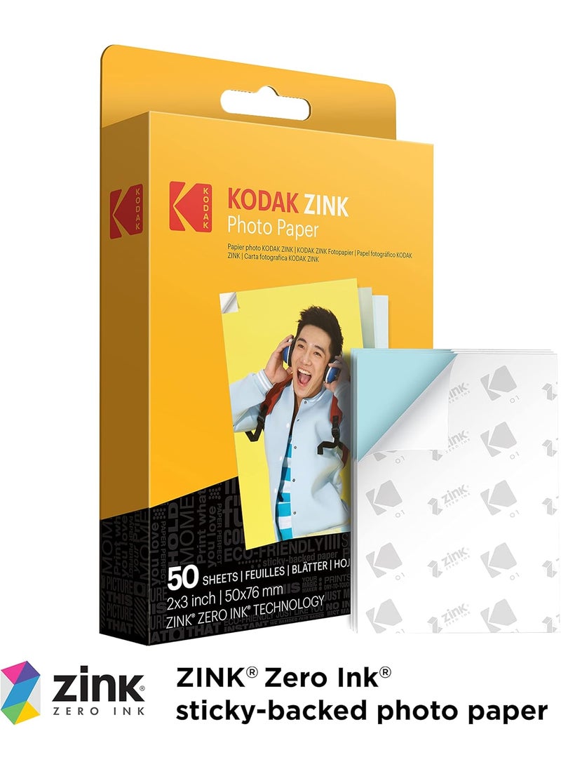 Kodak KODAK 2x3 Premium Zink Photo Paper 50 Sheets  Colorful Square Hanging Photo Frames  Photo Album Compatible Printomatic  - Image 2