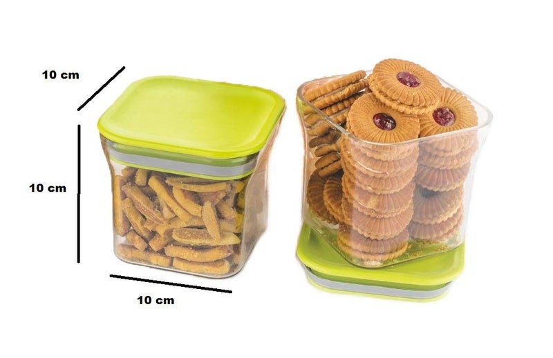 Machak Unbreakable Air Tight Food Storage Jar Kitchen Container Set | 600ml | Green, 4 Pcs | - Image 2