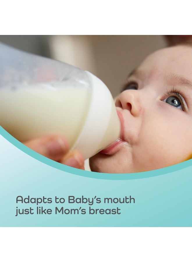 NUK Perfect Match 2-in-1 Natural and Anti-Colic Bottle with Medium Flow, Wide, Adaptable Nipple, 8oz., 4 Pack, BPA Free - Image 3