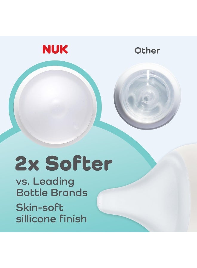 NUK Perfect Match 2-in-1 Natural and Anti-Colic Bottle with Medium Flow, Wide, Adaptable Nipple, 8oz., 4 Pack, BPA Free - Image 4