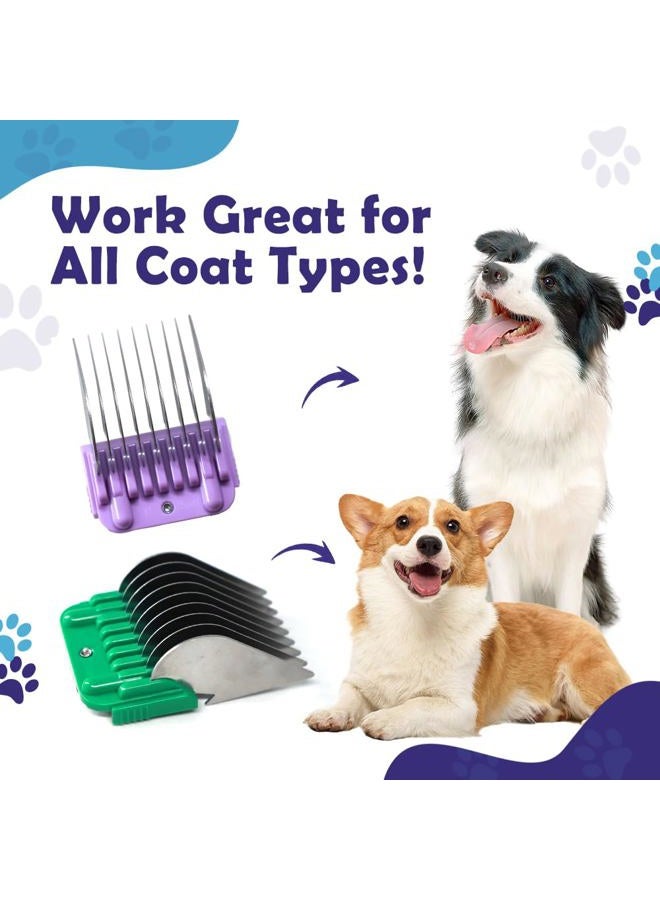 KBDS Professional Animal Stainless Steel Attachment 9 Color Guide Comb Set,Compatible with Andis, Oster A5, Wahl KM Series Clipper Detachable Blade Pet, Dog, Cat, and Horse Clippers - Image 5