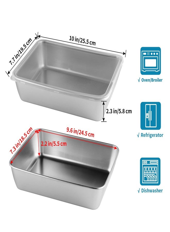 Sanbege 4 Pcs Stainless Steel Food Containers with Clear Lids, Stackable Snack Storage Boxes, Deli Meat Keeper for Refrigerator or Picnic, BBQ Party, Office, Gym Lunch - Image 3