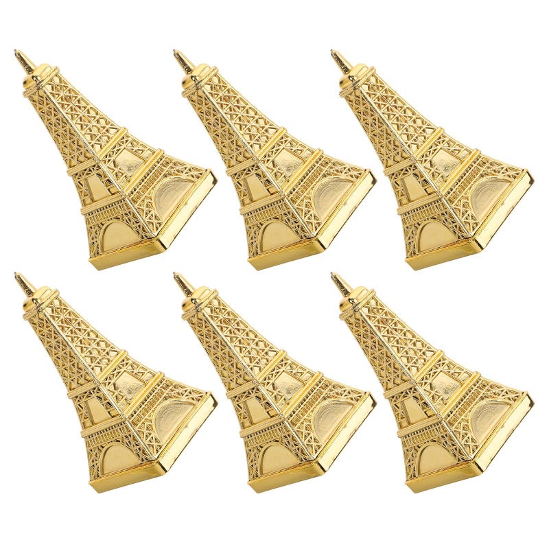 Noon EU Style Eiffel Tower Gold Wedding Favor Boxes 6 Pcs Small Candy Wrapping Containers Plastic Party Treat Set - Image 2