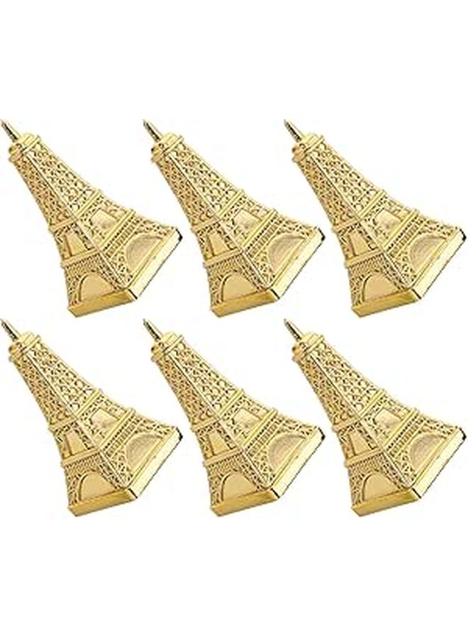 Noon EU Style Eiffel Tower Gold Wedding Favor Boxes 6 Pcs Small Candy Wrapping Containers Plastic Party Treat Set - Image 1