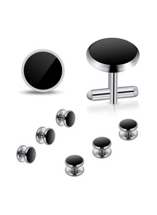 Mens Cufflinks And Studs Set Tuxedo Shirts Cuff Links Black Onyx Cufflinks For Men, Classic Tuxedo Buttons Match For Business Wedding Formal Suit - pzsku/Z09F66CCE2DF784075DB5Z/45/_/1735816831/483ca626-3d9c-4eaa-b30d-421b909a7681