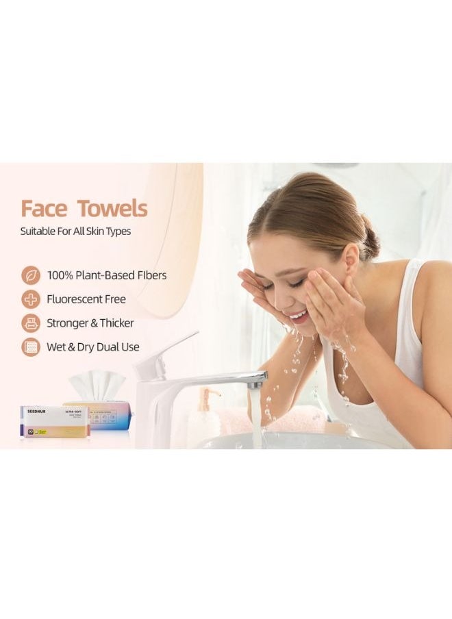 SEEDNUR - Seednur Ultra Soft Face Towels, Clean Skin More Powerfully, Longer Thicker & More Absorbent, Suitable For All Skin Type (80 Sheets/Bag) - Image 1