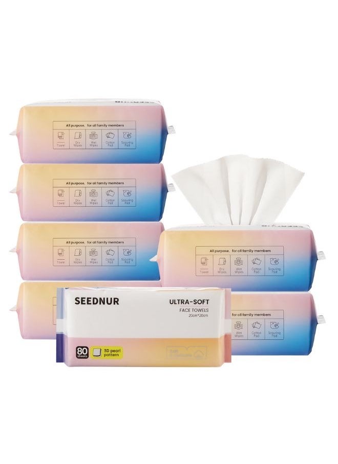 SEEDNUR - Seednur Ultra Soft Face Towels, Clean Skin More Powerfully, Longer Thicker & More Absorbent, Suitable For All Skin Type (80 Sheets/Bag) - Image 1