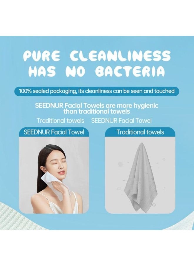 SEEDNUR - Seednur Ultra Soft Face Towels, Clean Skin More Powerfully, Longer Thicker & More Absorbent, Suitable For All Skin Type (80 Sheets/Bag) - Image 1