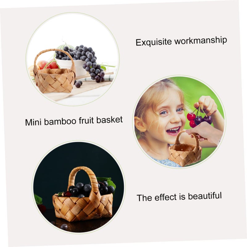 Mini Woven Fruit Basket Light Brown Portable Storage For Photography And Organizing - Image 3
