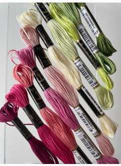 Bibu Muline Embroidery Floss Specially Selected Pink and Green Shades