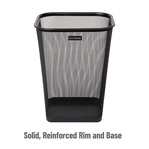 Mind Reader Mesh Trash Can, Waste Paper Basket, Square, Office, Metal Mesh, 9.75" L x 9.75" W x 12.25" H, Set of 4, Black - Image 4