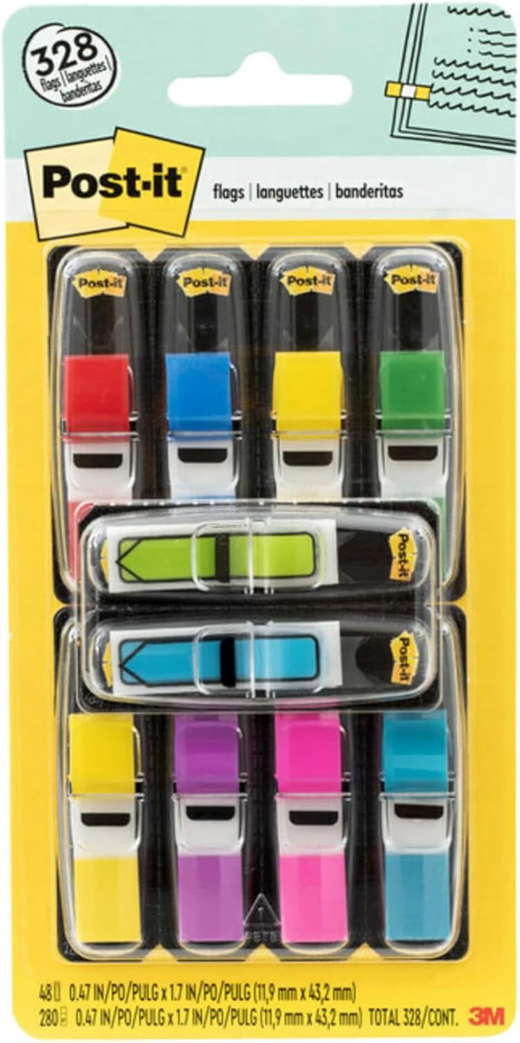 Post-it Flags Value Pack with 8 Dispensers and 48 Free Arrow Flags - Assorted Colors - Image 1