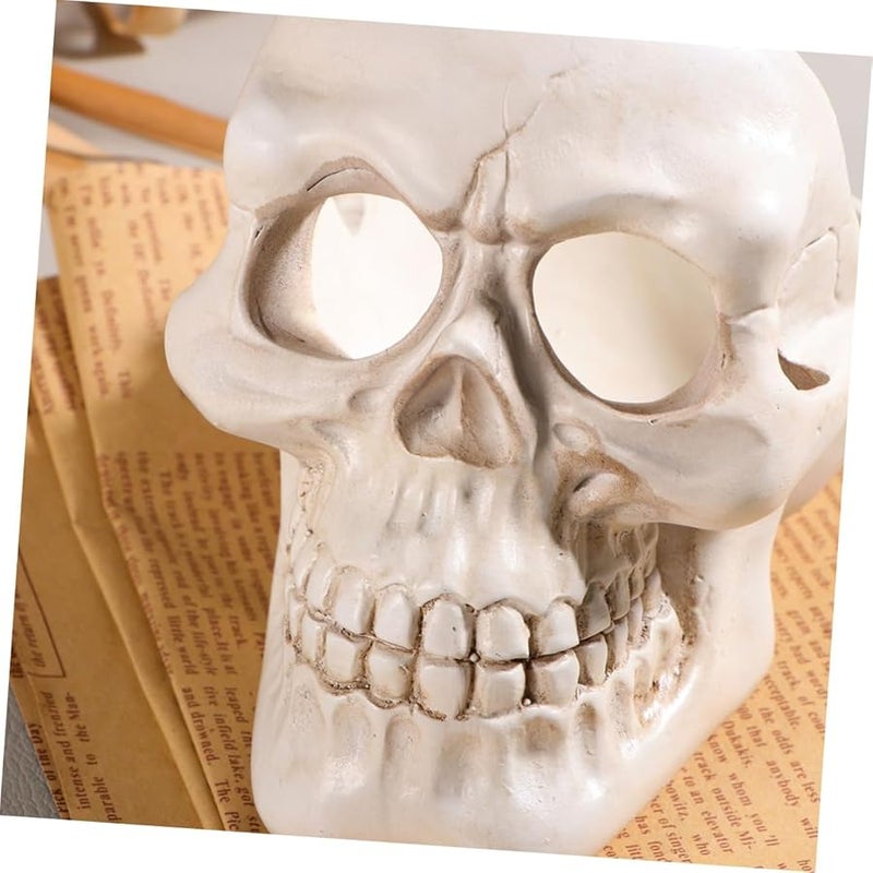Large Heatproof Resin Skull Ashtray For Outdoor Home Office Decor - Image 2