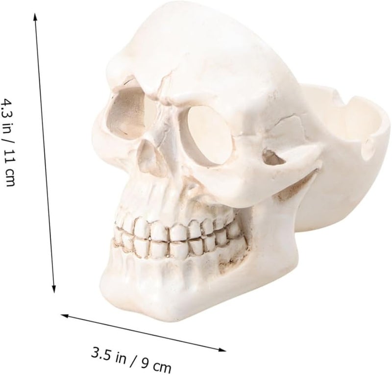 Large Heatproof Resin Skull Ashtray For Outdoor Home Office Decor - Image 4