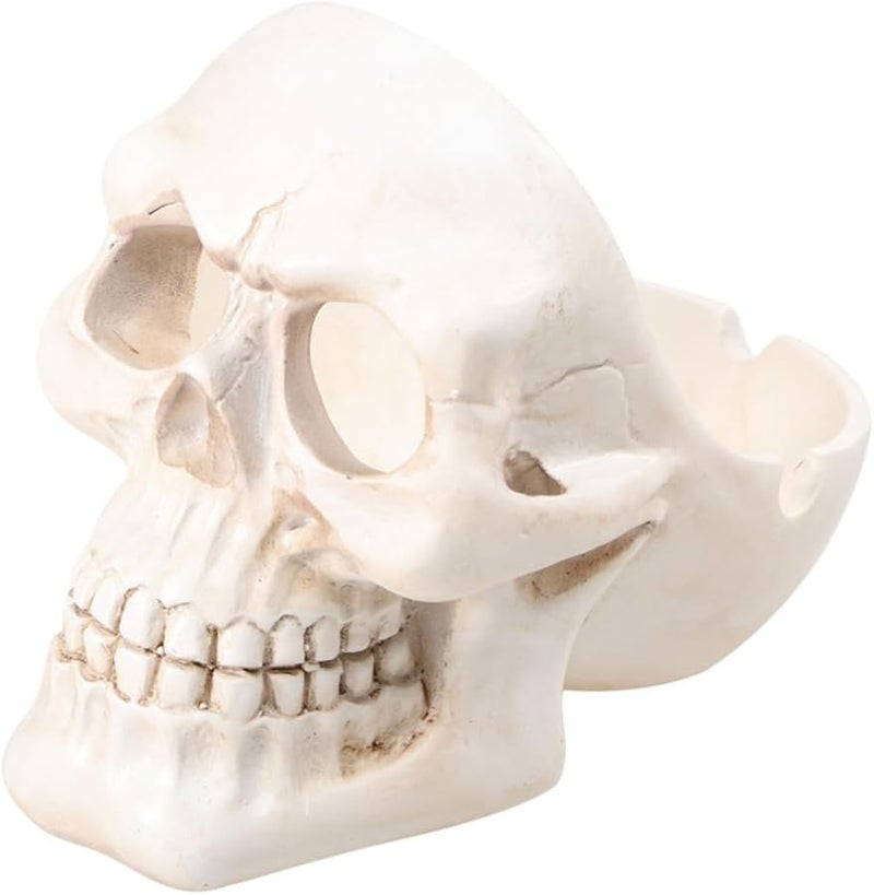 Large Heatproof Resin Skull Ashtray For Outdoor Home Office Decor - Image 1