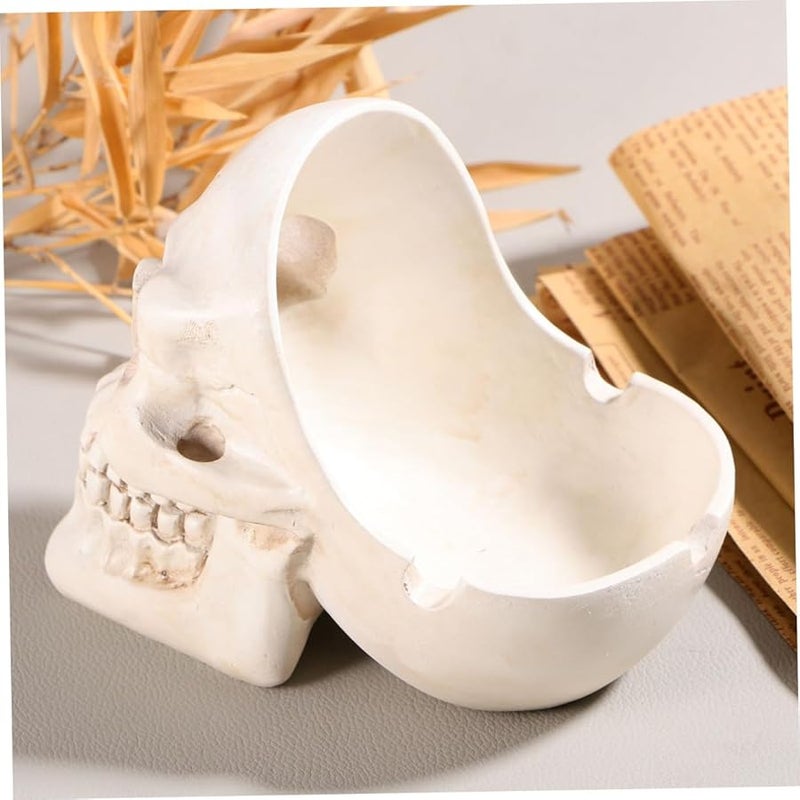 Large Heatproof Resin Skull Ashtray For Outdoor Home Office Decor - Image 3