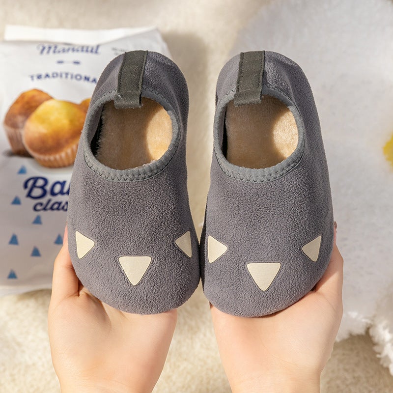 Children'S Floor Shoes Thick Bottom Polar Fleece Non-Slip Home Soft Bottom Fleece-Lined Thick Plush Shoes Cartoon Cold-Proof Floor Socks - Image 1