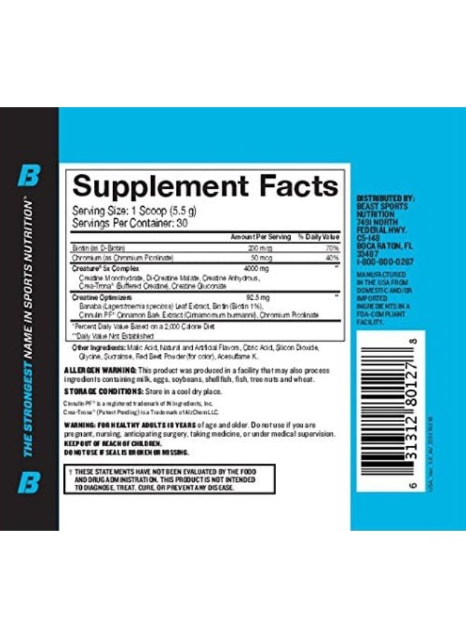 BEAST - Beast Sports Nutrition - Creature Creatine Complex - Fuel Muscle Growth - Optimize Muscle Strength - Enhance Endurance - Increase Recovery Time - Five Forms of Creatine - Pink Lemonade 30 Servings - Image 1