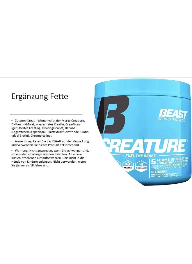 BEAST - Beast Sports Nutrition - Creature Creatine Complex - Fuel Muscle Growth - Optimize Muscle Strength - Enhance Endurance - Increase Recovery Time - Five Forms of Creatine - Pink Lemonade 30 Servings - Image 1