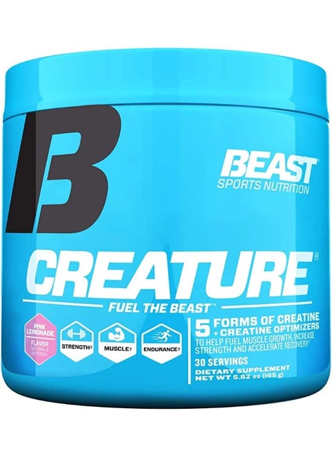 Beast Sports Nutrition - Creature Creatine Complex - Fuel Muscle Growth - Optimize Muscle Strength - Enhance Endurance - Increase Recovery Time - Five Forms of Creatine - Pink Lemonade 30 Servings