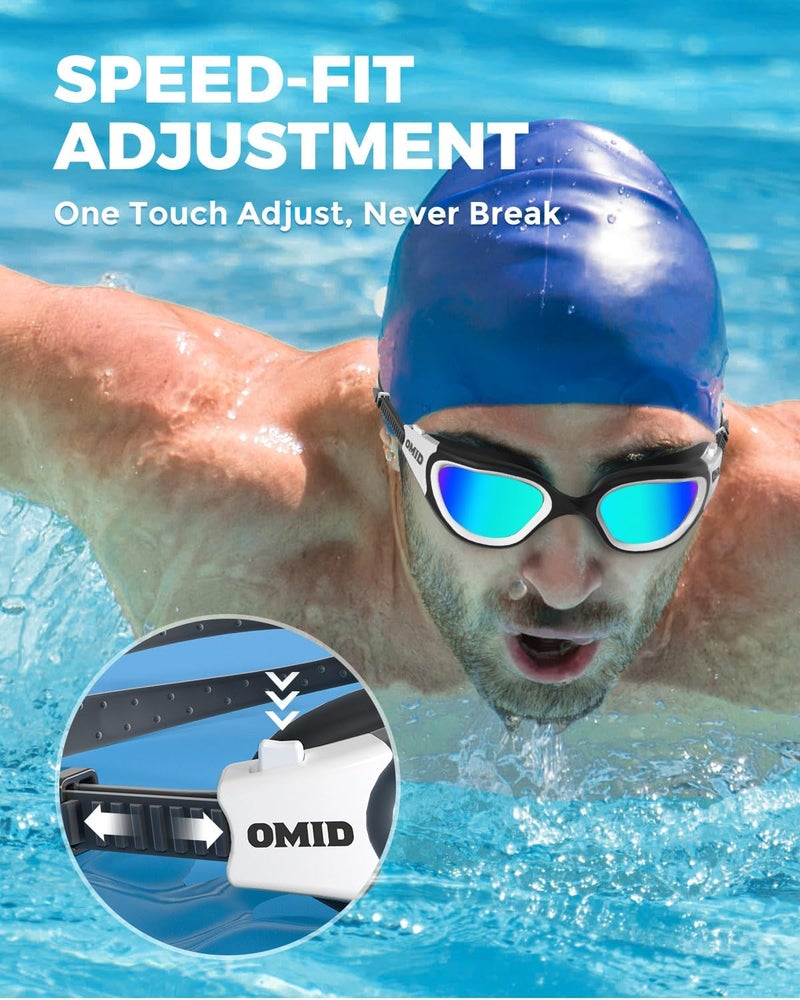 OMID Swim Goggles, P2 Polarized Swimming Goggles for Men Anti-fog Goggles Swimming for Adult Women - Image 5
