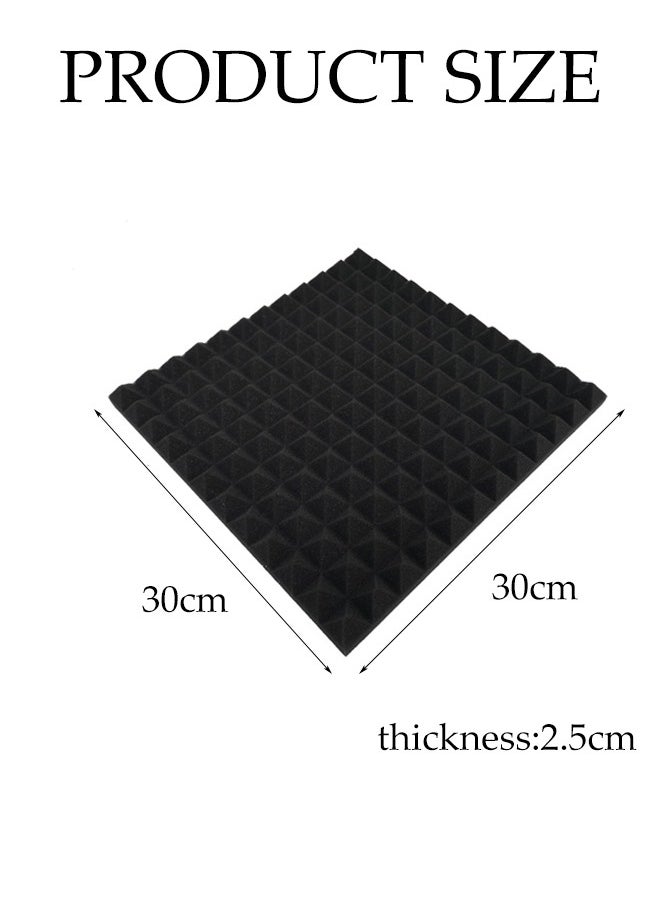 DUNISO 6 Pieces Of Sound-Absorbing Foam, 2.5X30X30cm, Fast Recovery Sound-Absorbing Board, Home Recording Studio High-Density Flame-Retardant Soundproof Wallboard, Thickened Sound-Absorbing Foam, Sound-Absorbing Cotton, Sound-Absorbing Cotton, Wall Bedroom Piano Room Ktv Indoor, Self-Adhesive, Soundproof Board,Acoustic Panels  - Image 2