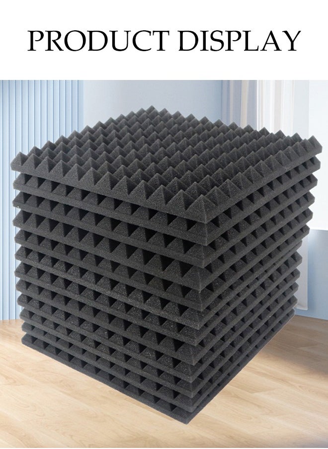 DUNISO 6 Pieces Of Sound-Absorbing Foam, 2.5X30X30cm, Fast Recovery Sound-Absorbing Board, Home Recording Studio High-Density Flame-Retardant Soundproof Wallboard, Thickened Sound-Absorbing Foam, Sound-Absorbing Cotton, Sound-Absorbing Cotton, Wall Bedroom Piano Room Ktv Indoor, Self-Adhesive, Soundproof Board,Acoustic Panels  - Image 3