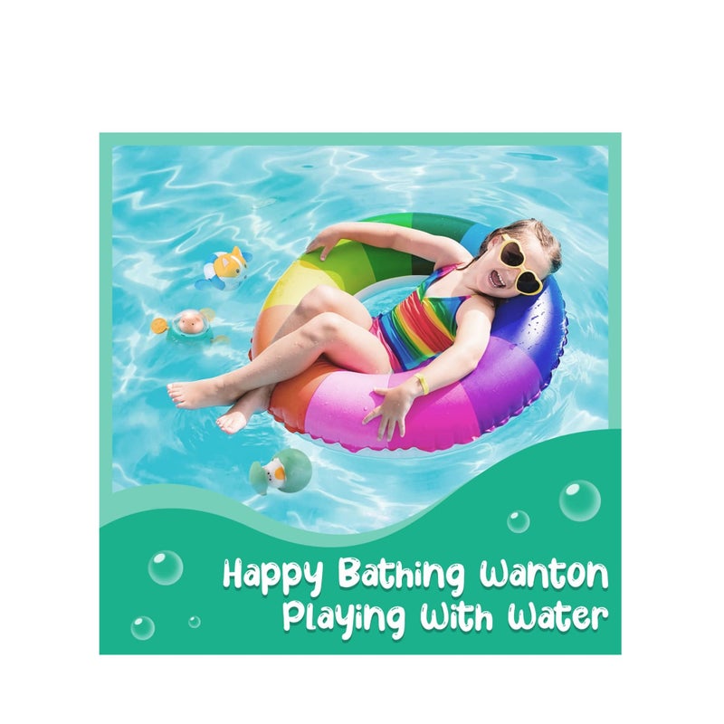 SOLARAE 3 عبوات ألعاب استحمام الأطفال ألعاب عائمة تعمل بالرياح ألعاب نافورة حوض الاستحمام للأطفال من 1-3 سنوات ألعاب الاستحمام العائمة في حوض السباحة للأطفال - Image 2