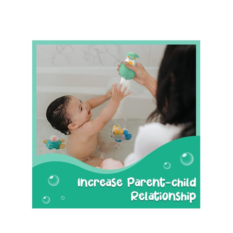 SOLARAE 3 عبوات ألعاب استحمام الأطفال ألعاب عائمة تعمل بالرياح ألعاب نافورة حوض الاستحمام للأطفال من 1-3 سنوات ألعاب الاستحمام العائمة في حوض السباحة للأطفال - Image 4