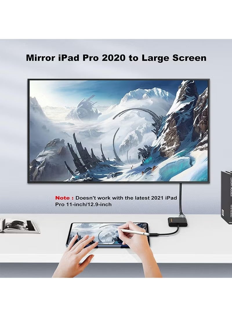 CableCreation USB C to HDMI VGA Adapter, Type C to VGA to USB C Thunderbolt 3 for Dual Monitor Adapter Compatible with Galaxy S22 Ultra, MacBook Pro 2020, iPad Pro 2020, Yoga 910, Surface Go/Pro - Image 2