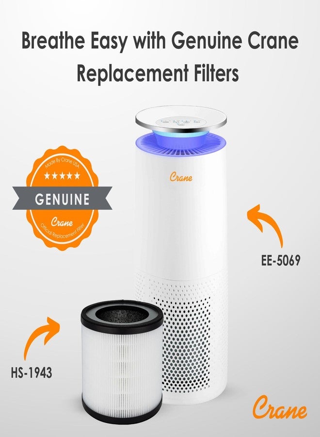 Crane Genuine Air Purifier Replacement Filter For Model EE-5069, HS-1943 HEPA Air Filter Replacement, Pack Of 1, 3-Stage Filtration For Better Indoor Air Quality - Image 2