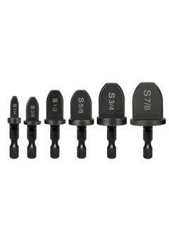 Saipe Saipe 6pcs 14 Inch Hex Shank Swaging Tool Drill Bit Set Copper Pipe Flaring Tool Air Conditioner Copper Pipe Swaging Flaring Drill Bits Tube Expander 14 38 12 58 34 78  - Image 1
