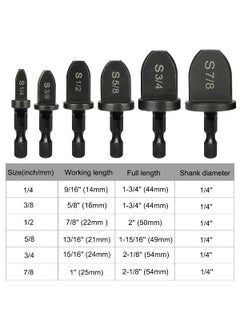 Saipe Saipe 6pcs 14 Inch Hex Shank Swaging Tool Drill Bit Set Copper Pipe Flaring Tool Air Conditioner Copper Pipe Swaging Flaring Drill Bits Tube Expander 14 38 12 58 34 78  - Image 4