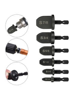 Saipe Saipe 6pcs 14 Inch Hex Shank Swaging Tool Drill Bit Set Copper Pipe Flaring Tool Air Conditioner Copper Pipe Swaging Flaring Drill Bits Tube Expander 14 38 12 58 34 78  - Image 5