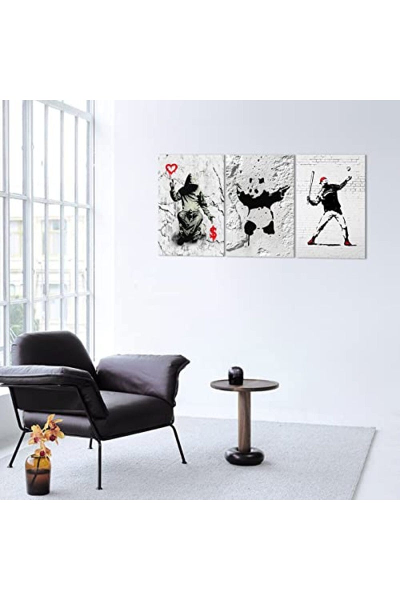 KAWAHONE Abstract Canvas Wall Art-Banksy Wall Art-Banksy No Ball Games Graffiti & Street Art Urban for Living Room, Bedroom, Office-24x36 Inchx3pcs - Image 5