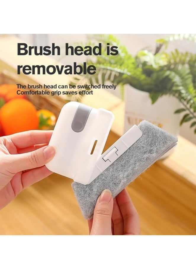 Window Cleaning Brush, Multi-functional Groove Cleaning Brush for Home Use 3 in 1 for Cleaning Window Track, Sliding Doors, Sill, Tile Lines, Shutters, Car Vents, Keyboards and Small Spaces