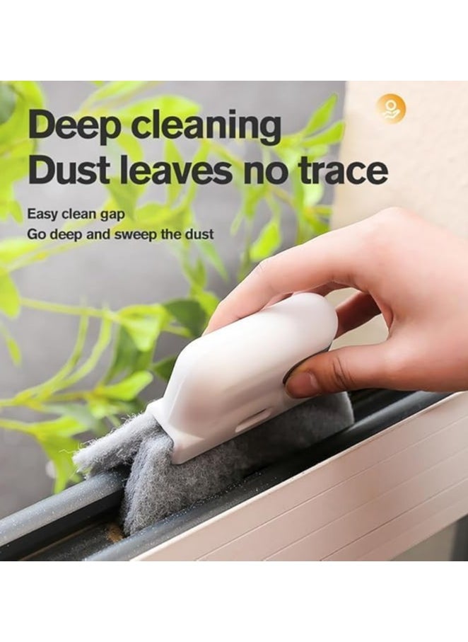 Window Cleaning Brush, Multi-functional Groove Cleaning Brush for Home Use 3 in 1 for Cleaning Window Track, Sliding Doors, Sill, Tile Lines, Shutters, Car Vents, Keyboards and Small Spaces