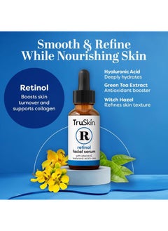 TruSkin Naturals Retinol Serum for Face – Gentle Anti-Aging Serum with Retinol, Hyaluronic Acid, and Vitamin E for a More Youthful Feel – Skin Care Made to Improve Look of Fine Lines, Wrinkles, 2 fl oz  - Image 3