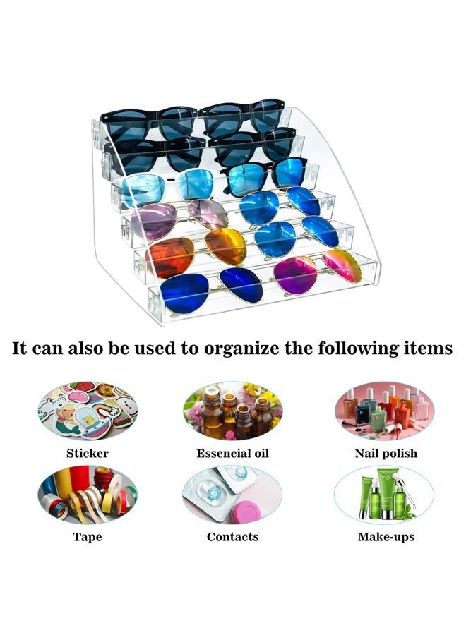 MineSign Sunglasses Organizer Clear Eyeglasses Display Case Sticker Display Tray For Glasses Tabletop Holder Stand (6 layer) - Image 3