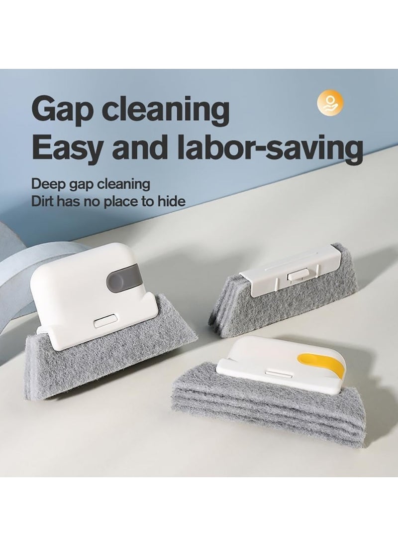 Window Cleaning Brush, Multi-functional Groove Cleaning Brush for Home Use 3 in 1 for Cleaning Window Track, Sliding Doors, Sill, Tile Lines, Shutters, Car Vents, Keyboards and Small Spaces